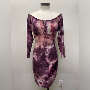 Purple tie dye dress